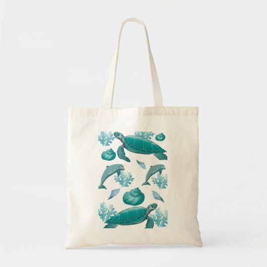 Ocean Breeze Tote | Beach & Dolphin Vibes 🏖️ トートバッグ (正面)