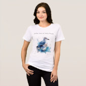 Ocean Breeze: Watercolor Seagull トライブレンドTシャツ (正面全面)