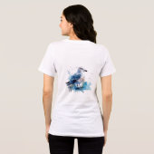 Ocean Breeze: Watercolor Seagull トライブレンドTシャツ (裏面全面)