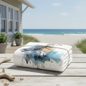 Ocean Breeze: Watercolor Seagull フリースブランケット