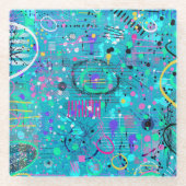 Ocean Bubbles: Maximalist Art ガラスコースター (正面)