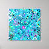 Ocean Bubbles: Maximalist Art キャンバスプリント (正面)