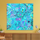 Ocean Bubbles: Maximalist Art キャンバスプリント (インサイチュ (リビング))