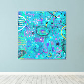 Ocean Bubbles: Maximalist Art キャンバスプリント (インサイチュ (ウッドフロア))