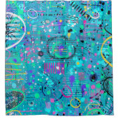 Ocean Bubbles: Maximalist Art シャワーカーテン (正面)