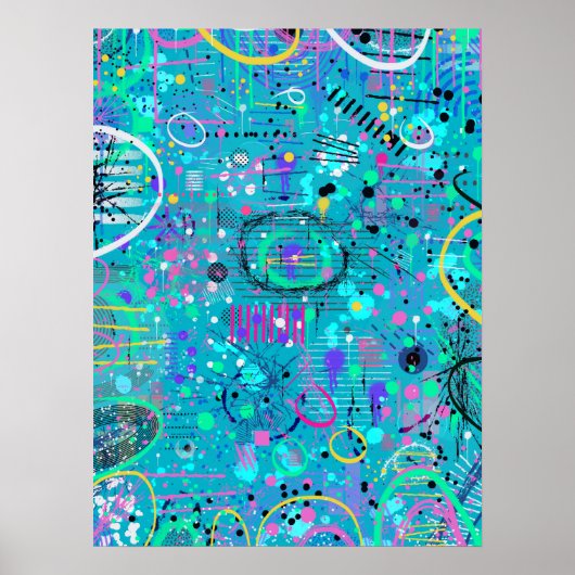 Ocean Bubbles: Maximalist Art ポスター (正面)