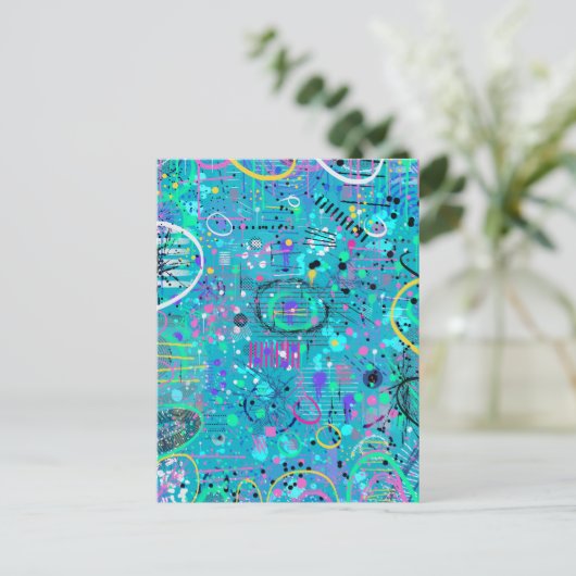 Ocean Bubbles: Maximalist Art ポストカード (スタンド正面)