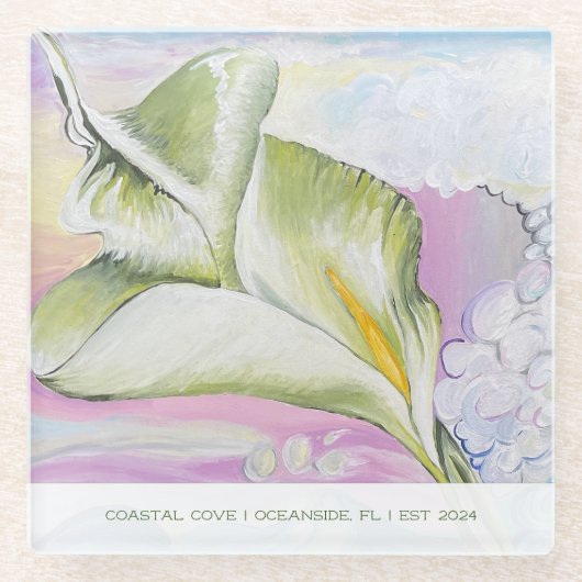 Ocean Calla Lily Vacation Home ガラスコースター (正面)