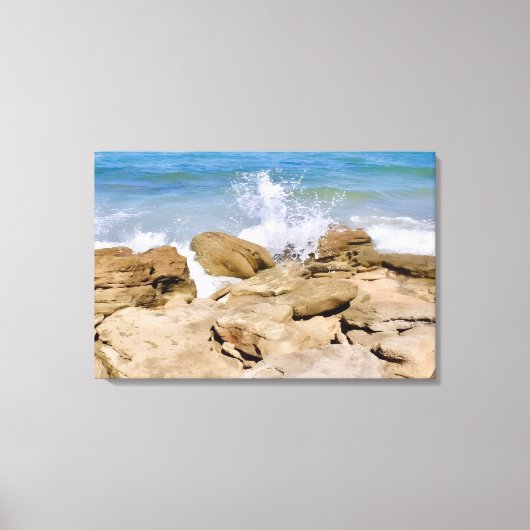Ocean Canvas wall decor Rocky beach キャンバスプリント (正面)