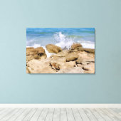 Ocean Canvas wall decor Rocky beach キャンバスプリント (インサイチュ (ウッドフロア))