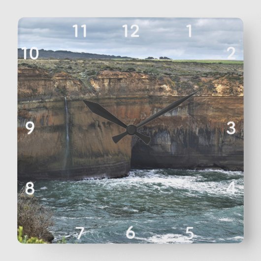 Ocean Carved Wonders スクエア壁時計 (正面)