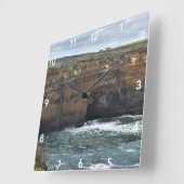 Ocean Carved Wonders スクエア壁時計 (傾斜)