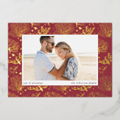 Ocean Coral Border | Horizontal Photo 箔シーズンカード (正面)