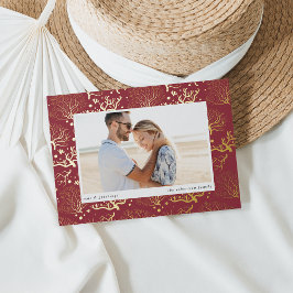 Ocean Coral Border | Horizontal Photo 箔シーズンカード