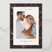 Ocean Coral Border | Vertical Photo 箔シーズンカード (正面)