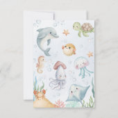 Ocean Creatures Baby Shower Advice Card 招待状 (裏面)
