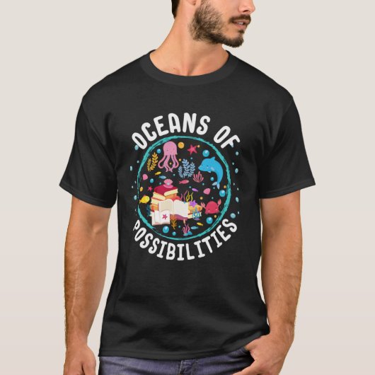 Ocean Creatures Summer Reading Possibilities Libra Tシャツ (正面)
