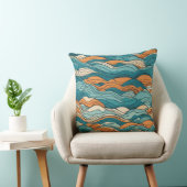 Ocean Currents: Stylized Wave Pattern クッション (椅子)
