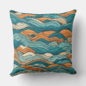 Ocean Currents: Stylized Wave Pattern クッション (裏面)