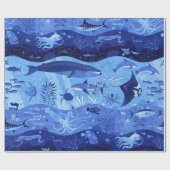 Ocean Depth Zones - Undersea Animals XL ラッピングペーパー (フラット)