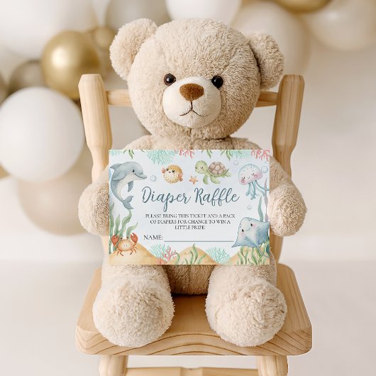 Ocean Diaper Raffle Tickets エンクロージャーカード