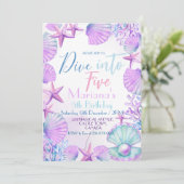 Ocean Dive into Five Girl Birthday Party 招待状 (スタンド正面)