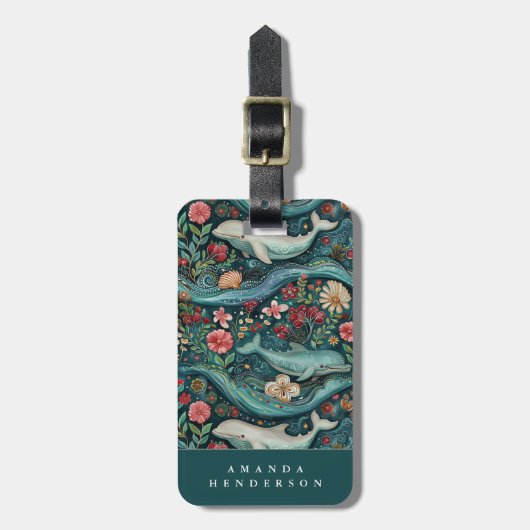 Ocean Dolphin Luggage Tag ラゲッジタグ (正面縦)