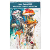 Ocean Dreams 2026 – Abstract Sea Creatures in Vivi カレンダー (カバー)