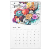 Ocean Dreams 2026 – Abstract Sea Creatures in Vivi カレンダー (1月 2026)