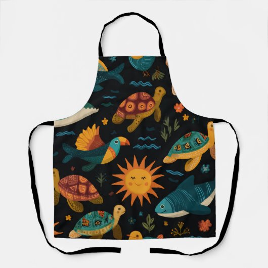 Ocean Drift All-Over Print Apron Gift エプロン (正面)