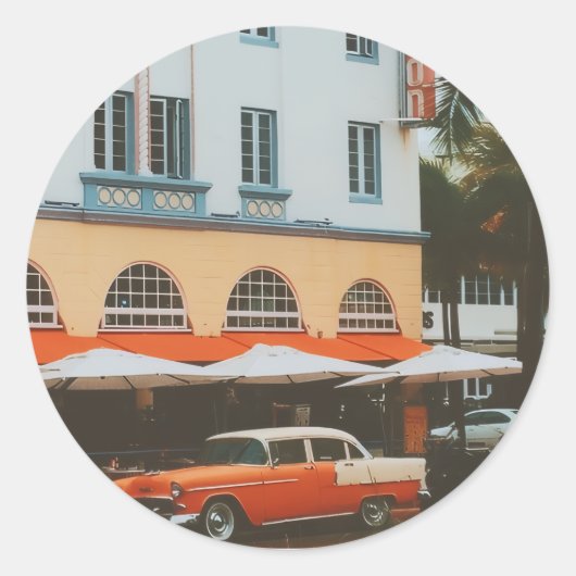Ocean Drive, South Beach, Miami ラウンドシール (正面)