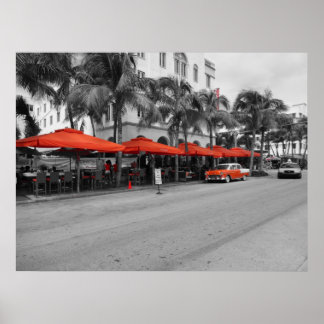 Ocean Drive South Beach Miami Oldtimers ポスター