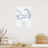 Ocean Edge Resort Wedding Navy Guest Book Poster ポスター (キッチン)