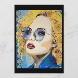 ‘ocean eyes’ Painting on a Small-Scale Print  招待状