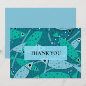 Ocean Fish Pattern Flat Thank You Card サンキューカード (正面/裏面)
