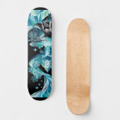 “Ocean Flow – Manta Ray Skateboard Deck” スケートボード (正面)
