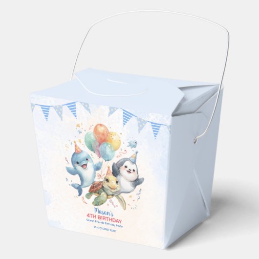 Ocean Friends Birthday Favor Box フェイバーボックス (正面)