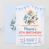 Ocean Friends Birthday Invitation 招待状 (正面/裏面)