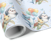 Ocean Friends Birthday Wrapping Paper ラッピングペーパー (ロールコーナー)