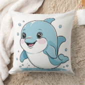 Ocean Friends Cute Sea Creatures Dolphin  クッション (ブランケット)