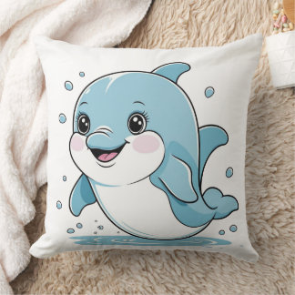 Ocean Friends Cute Sea Creatures Dolphin  クッション