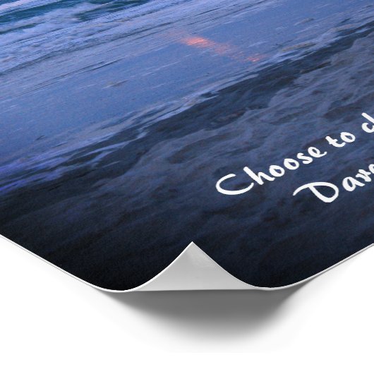 Ocean Full Moon Inspirational Print ポスター (角)