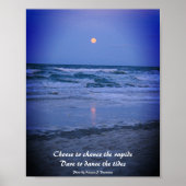 Ocean Full Moon Inspirational Print ポスター (正面)