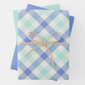 Ocean Gingham ラッピングペーパーシート (インサイチュ)