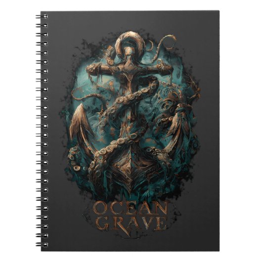 Ocean Grave Kraken Anchor Dark Fantasy ノートブック (正面)