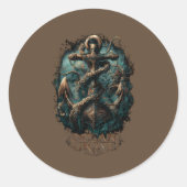 Ocean Grave Kraken Anchor Dark Fantasy ラウンドシール (正面)