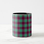 Ocean Green and Mulberry Wood Plaid Burgundy ツートーンマグカップ (中央)
