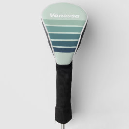 Ocean Green Nostalgic Across Striping with Name ゴルフヘッドカバー