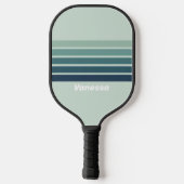 Ocean Green Nostalgic Across Striping with Name ピックルボールラケット (裏面)