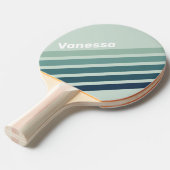 Ocean Green Nostalgic Angled Striping with Name 卓球ラケット (正面アングル)